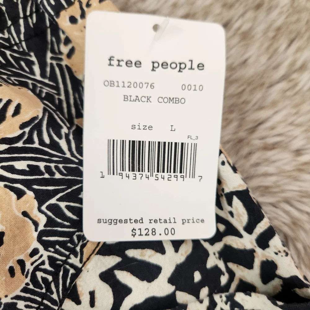 Free People Marfa Nights Pants In Black Combo Drawstring Waist Womens Size Large - Picture 6 of 12